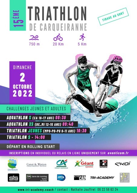 Affiche triathlon Carqueiranne 2022 Affiche triathlon Carqueiranne 2022