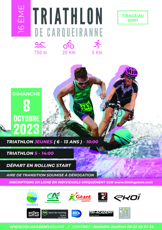 Affiche triathlon Carqueiranne 2022
